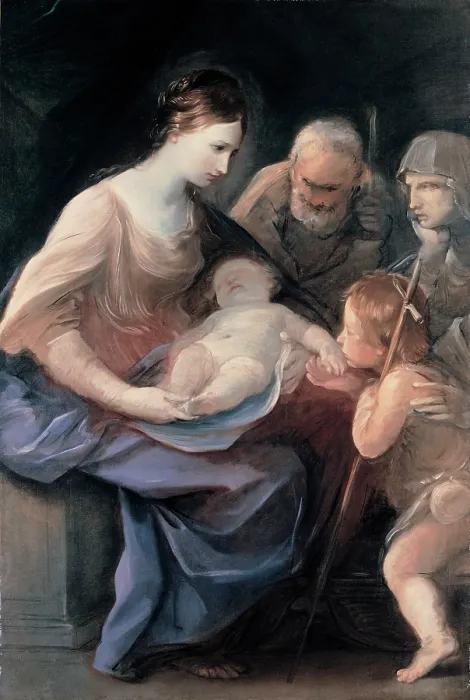 Framed Print : Reni Guido, The Holy Family with St Elizabeth and St John the Baptist, 1640 - 1642, 17th Century, oil on canvas Framed Print : Reni Guido, The Holy Family with St Elizabeth and St John the Baptist, 1640 - 1642, 17th Century, oil on canvas