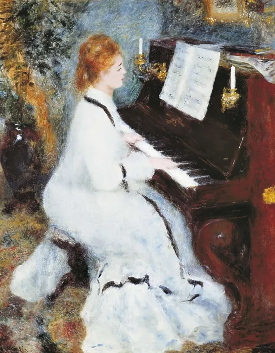 Framed Print : RENOIR, Pierre-Auguste (1841-1919). Woman at the Piano. 1875-1876. Impressionism. Oil on canvas. UNITED STATES OF AMERICA. Chicago. Art Institute of Chicago