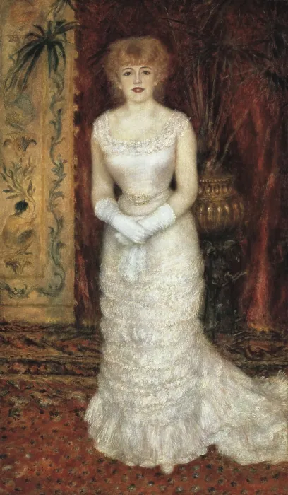 Framed Print : RENOIR, Pierre-Auguste (1841-1919). Portrait of the Actress Jeanne Samary. 1878. Impressionism. Oil on canvas. RUSSIA. Saint Petersburg. State Hermitage Museum