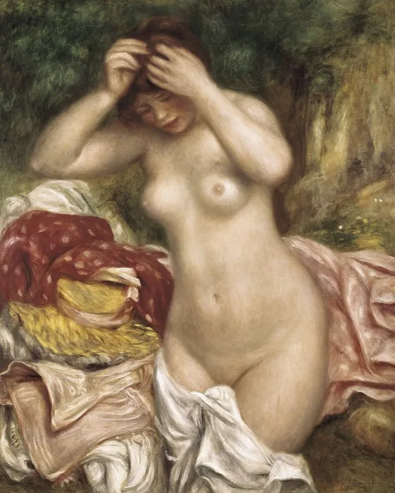 Framed Print : RENOIR, Pierre-Auguste (1841-1919). Bather Arranging Her Hair. 1893. Impressionism. Oil on canvas. UNITED STATES OF AMERICA. Washington. National Gallery of Art Framed Print : RENOIR, Pierre-Auguste (1841-1919). Bather Arranging Her Hair. 1893. Impressionism. Oil on canvas. UNITED STATES OF AMERICA. Washington. National Gallery of Art