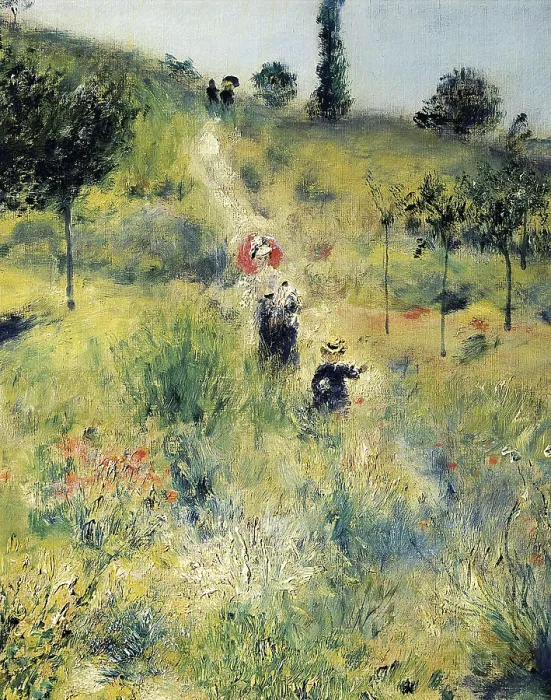 Framed Print : RENOIR, Pierre-Auguste (1841-1919). The Path through the Long Grass. ca. 1875. Central detail. Impressionism. Oil on canvas. FRANCE. Paris. Muse d'Orsay (Orsay Museum)