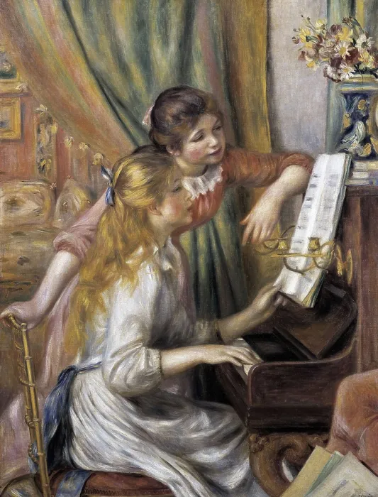 Framed Print : RENOIR, Pierre-Auguste (1841-1919). Two Young Girls at the Piano. 1892. Impressionism. Oil on canvas. FRANCE. Paris. Muse d'Orsay (Orsay Museum)