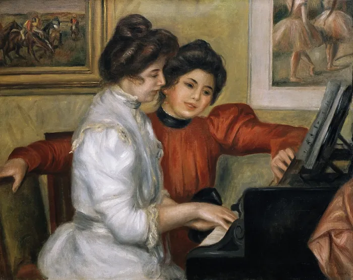 Framed Print : RENOIRPierre-Auguste (1841-1919). Yvonne and Christine Lerolle at the piano. ca. 1897. Impressionism. Oil on canvas. FRANCE. Paris. Orangerie Museum Framed Print : RENOIRPierre-Auguste (1841-1919). Yvonne and Christine Lerolle at the piano. ca. 1897. Impressionism. Oil on canvas. FRANCE. Paris. Orangerie Museum