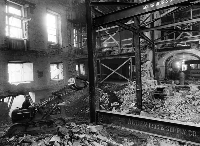 Framed Print : Renovation of the White House during the Truman Administration. The mansion was rebuilt using concrete and steel beams in place of its original wooden structure. Ca. 1950 Framed Print : Renovation of the White House during the Truman Administration. The mansion was rebuilt using concrete and steel beams in place of its original wooden structure. Ca. 1950