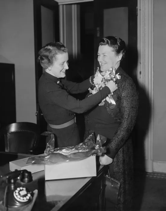 Framed Print : Rep. Mary Teresa Norton (right) before opening of the 75th Congress. She represented New Jersey in the House from 1925 to 1951. (BSLOC_2013_7_150)