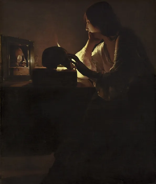 Framed Print : The Repentant Magdalen, by Georges de La Tour, c. 1635-40, French painting, oil on canvas Framed Print : The Repentant Magdalen, by Georges de La Tour, c. 1635-40, French painting, oil on canvas