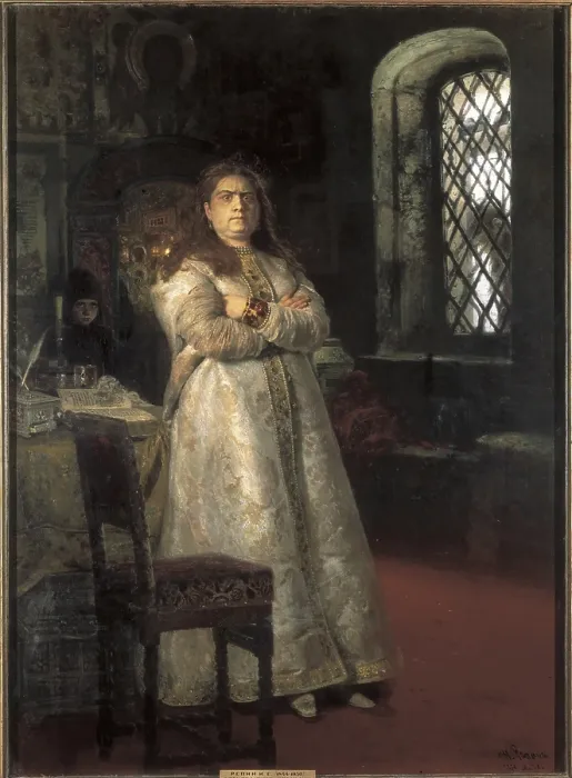 Framed Print : Repin, Ilya Yefimovich (1844-1930). Grand Duchess Sophia Alekseyevna at the Novodevichy Convent. 1879. His brother Peter I imprisoned her in the monastery where she died. Realism Framed Print : Repin, Ilya Yefimovich (1844-1930). Grand Duchess Sophia Alekseyevna at the Novodevichy Convent. 1879. His brother Peter I imprisoned her in the monastery where she died. Realism