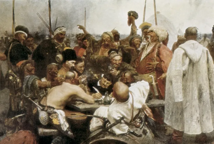 Framed Print : Repin, Ilya Yefimovich (1844-1930). Reply of the Zaporozhian Cossacks to Sultan Mehmed IV of the Ottoman Empire. 1880 - 1891. Realism. Oil on canvas. RUSSIA. Saint Petersburg Framed Print : Repin, Ilya Yefimovich (1844-1930). Reply of the Zaporozhian Cossacks to Sultan Mehmed IV of the Ottoman Empire. 1880 - 1891. Realism. Oil on canvas. RUSSIA. Saint Petersburg