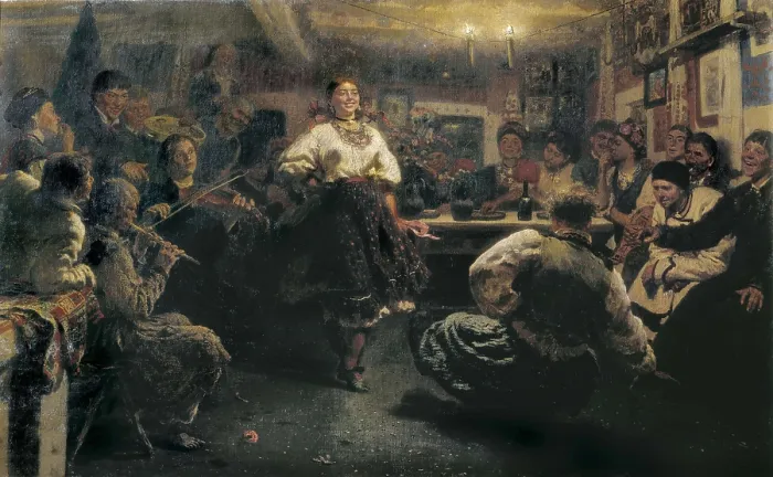 Framed Print : Repin, Ilya Yefimovich (1844-1930). The Gathering. 1881. Realism. Oil on canvas. RUSSIA. Moscow. Tretyakov Gallery. AISA / Everett Collection**US SALES ONLY**