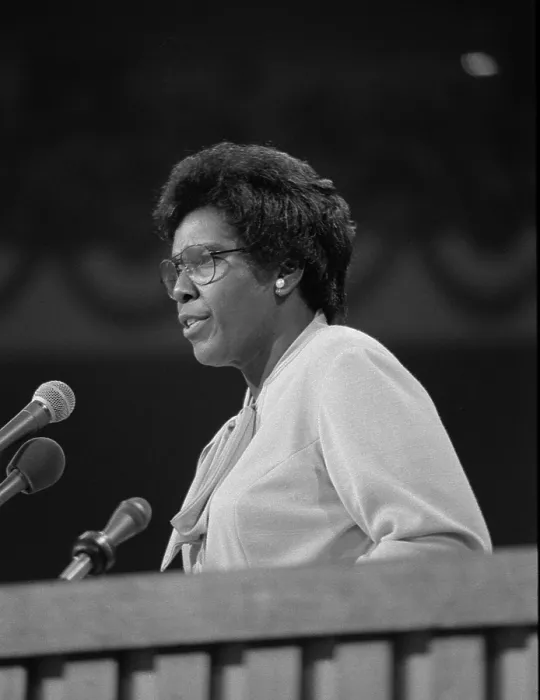 Framed Print : Representative Barbara Jordan delivers the keynote address at the 1976 Democratic National Convention, in New York City