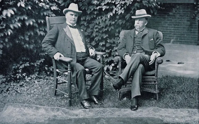Framed Print : Republican nominees for 1896 Presidential election, William McKinley of Ohio and Garret Hobart of NJ
