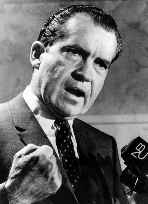 Framed Print : Republican presidential candidate Richard Nixon speaking with a clenched fist on April 20, 1968 Framed Print : Republican presidential candidate Richard Nixon speaking with a clenched fist on April 20, 1968