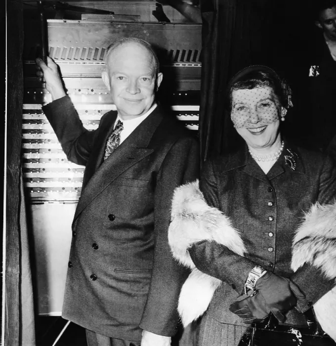 Framed Print : Republican Presidential nominee, General Dwight Eisenhower, with his wife Mamie, voting in the 1952 election. (CSU_ALPHA_287) CSU Archives / Everett Collection Framed Print : Republican Presidential nominee, General Dwight Eisenhower, with his wife Mamie, voting in the 1952 election. (CSU_ALPHA_287) CSU Archives / Everett Collection
