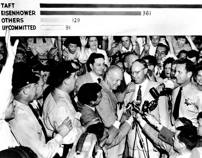Framed Print : Republican Presidential nominee Dwight Eisenhower, called upon his defeated rival, Sen. Robert Taft. July 1952. (CSU_ALPHA_225) CSU Archives / Everett Collection Framed Print : Republican Presidential nominee Dwight Eisenhower, called upon his defeated rival, Sen. Robert Taft. July 1952. (CSU_ALPHA_225) CSU Archives / Everett Collection