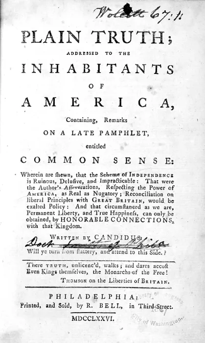 Framed Print : A response to Thomas Paine's Common Sense