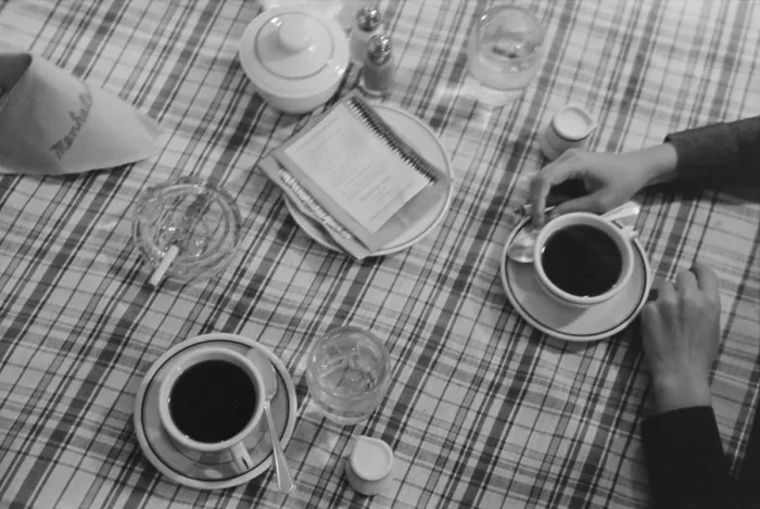 Framed Print : Restaurant still life of coffee and cigarettes. Lufkin, Texas, April 1939