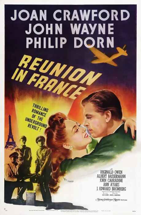 Framed Print : REUNION IN FRANCE, US poster art, from left: Joan Crawford, Philip Dorn, 1942 Framed Print : REUNION IN FRANCE, US poster art, from left: Joan Crawford, Philip Dorn, 1942