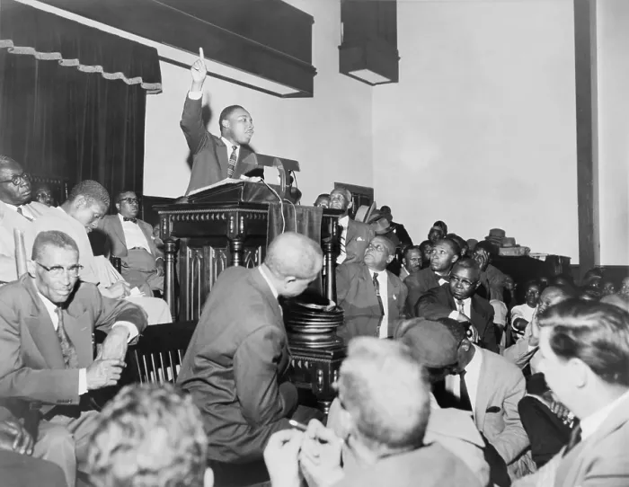 Framed Print : Rev. Martin Luther King, Jr. speaking at a meeting of the Montgomery Improvement Association Framed Print : Rev. Martin Luther King, Jr. speaking at a meeting of the Montgomery Improvement Association