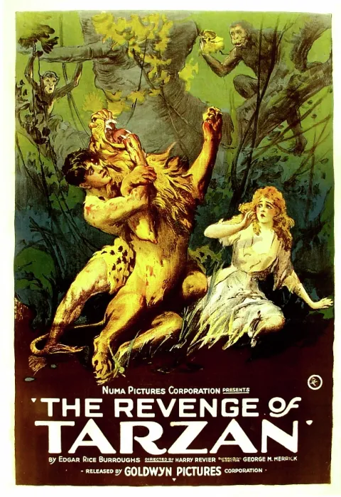 Framed Print : THE REVENGE OF TARZAN, poster art, from left: Gene Pollar, Karla Schramm, 1920