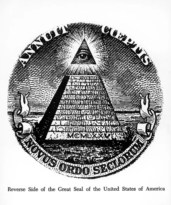 Framed Print : Reverse side of the Great Seal of the United States of America.. Courtesy: CSU Archives  /  Everett Collection