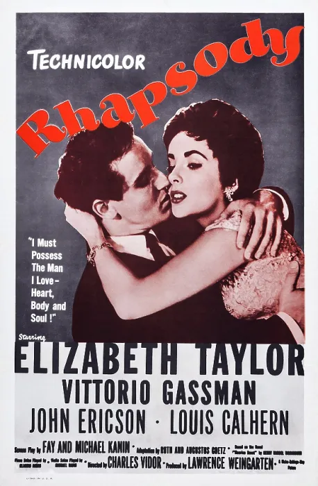 Framed Print : RHAPSODY, US poster art, from left: Vittorio Gassman, Elizabeth Taylor, 1954 Framed Print : RHAPSODY, US poster art, from left: Vittorio Gassman, Elizabeth Taylor, 1954