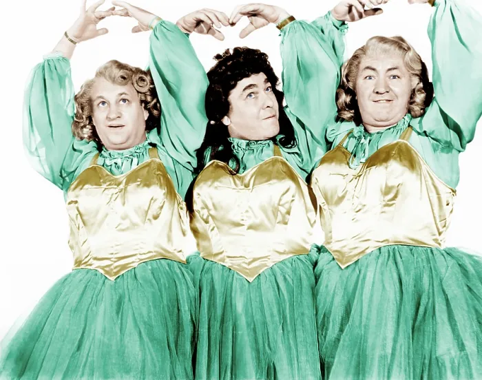 Framed Print : RHYTHM AND WEEP, from left: Larry Fine, Moe Howard, Curly Howard, (aka The Three Stooges), 1946