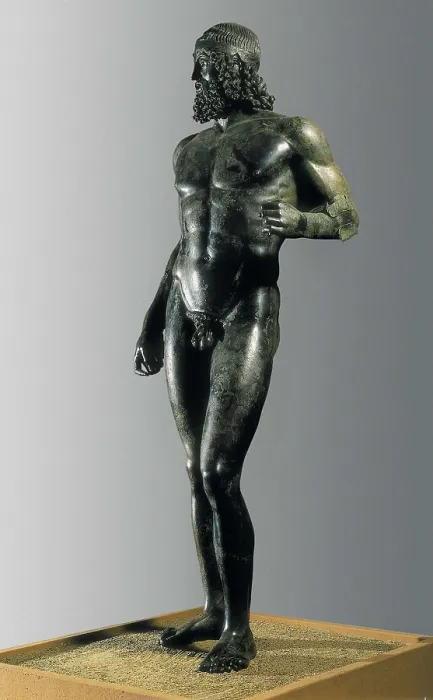 Framed Print : Riace Bronze or Riace warrior. ca. 460 - 430 BC. Classical Greek art. Sculpture on bronze. ITALY. Reggio di Calabria. National Museum of Reggio Calabria. Proc: ITALY. Riace