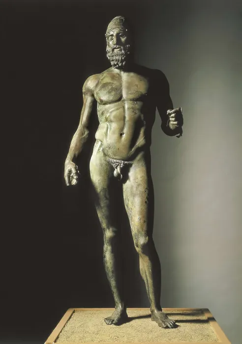 Framed Print : Riace Bronze or Riace warrior. ca. 460 - 430 BC. Classical Greek art. Sculpture on bronze. ITALY. Reggio di Calabria. National Museum of Reggio Calabria. Proc: ITALY. Riace
