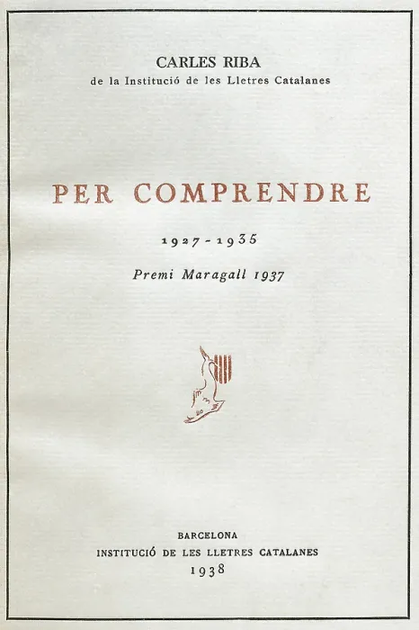 Framed Print : RIBA, Carles (1893-1959). Spanish writer in Catalan language. Cover of the work 'Per Comprendre'. AISA / Everett Collection**US SALES ONLY** Framed Print : RIBA, Carles (1893-1959). Spanish writer in Catalan language. Cover of the work 'Per Comprendre'. AISA / Everett Collection**US SALES ONLY**