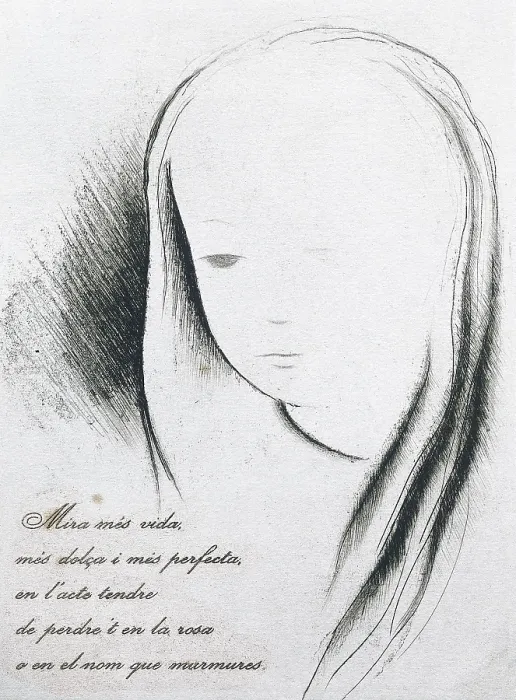 Framed Print : RIBACarles (1893-1959). Spanish writer in Catalan language. 'Tannka' (traditional Japanese verse form) by Carles Ribaillustrated by Jaume Pla i Pallej