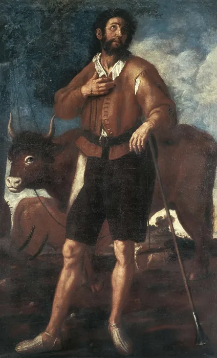 Framed Print : RIBALTA, Francisco (1565-1628). San Isidro Labrador (Saint Isidore the Laborer). Baroque art. Oil on canvas. SPAIN. Valencia. San Pio V Fine Arts Museum