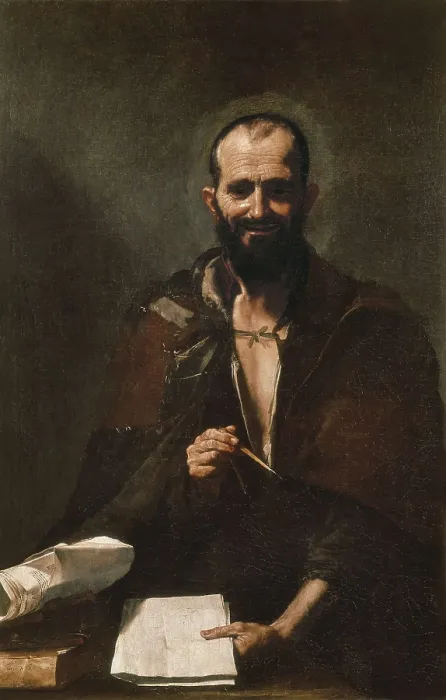 Framed Print : RIBERA, Jos (1588-1652). Democritus. 1630. Portrait. Work in the past known as 'Archimedes'. Baroque art. Oil on canvas. SPAIN. Madrid. Prado Museum