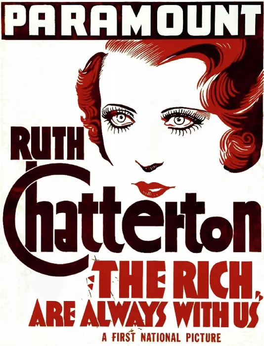 Framed Print : THE RICH ARE ALWAYS WITH US, Ruth Chatterton on US poster art, 1932
