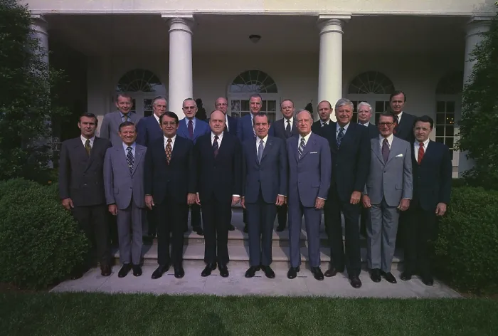 Framed Print : Richard Nixon posing with his Cabinet. Pictured Front Row Donald Rumsfeld John Volpe Peter Peterson Melvin Laird Richard Nixon William Rogers Rogers C.B Framed Print : Richard Nixon posing with his Cabinet. Pictured Front Row Donald Rumsfeld John Volpe Peter Peterson Melvin Laird Richard Nixon William Rogers Rogers C.B