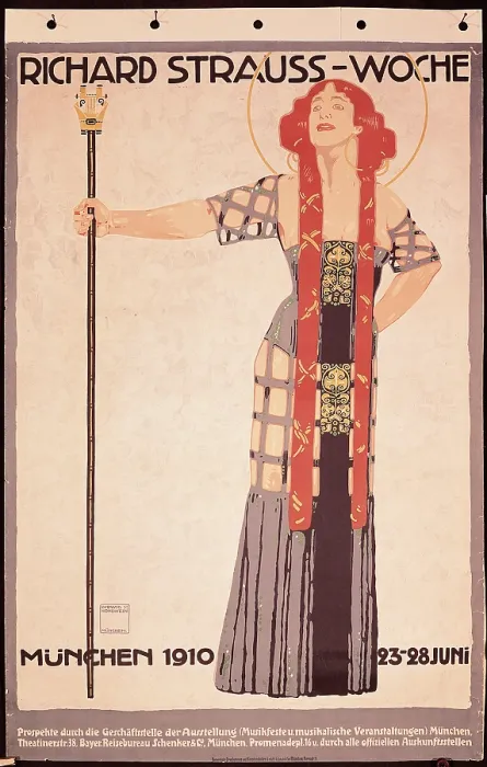 Framed Print : Richard Strauu Woche Munchen, by Ludwig Hohlwein, 1910, 20th Century, - Italy, Veneto, Treviso, Treviso, L. Bailo Civic Museum, Salce Collection. All