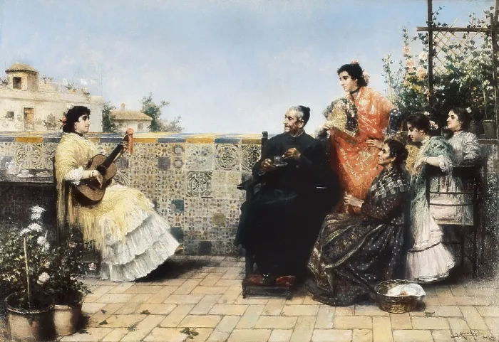 Framed Print : RICO CEJUDO, Jose (1864-1939). The Visit of the Priest. beg. 20th c. Costumbrism. Oil on canvas. SPAIN. Madrid. Sammer Gallery. - J Framed Print : RICO CEJUDO, Jose (1864-1939). The Visit of the Priest. beg. 20th c. Costumbrism. Oil on canvas. SPAIN. Madrid. Sammer Gallery. - J