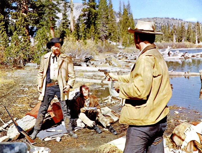 Framed Print : RIDE THE HIGH COUNTRY, Joel McCrea, Mariette Hartley, Ron Starr, 1962