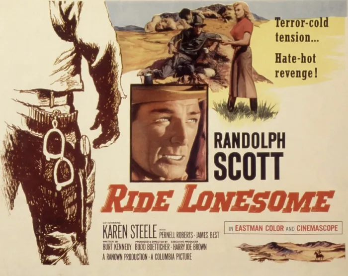 Framed Print : RIDE LONESOME, Randolph Scott, Karen Steele, 1959 Framed Print : RIDE LONESOME, Randolph Scott, Karen Steele, 1959