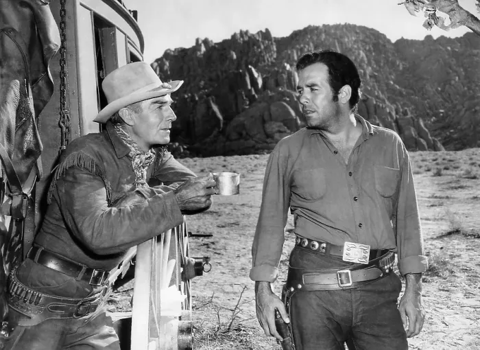 Framed Print : RIDE LONESOME, Randolph Scott, Pernell Roberts, 1959 Framed Print : RIDE LONESOME, Randolph Scott, Pernell Roberts, 1959