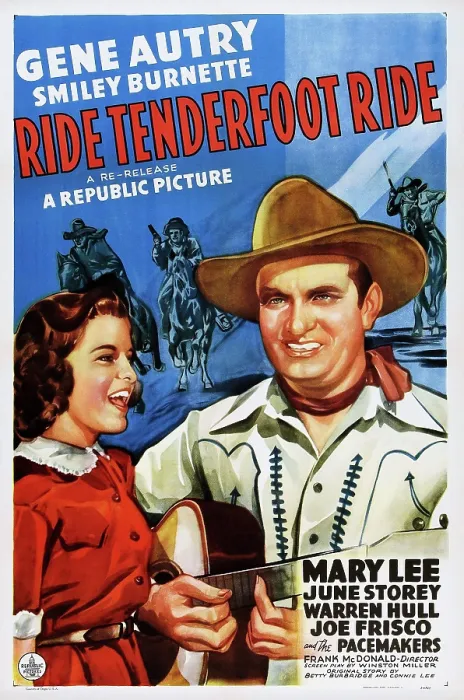Framed Print : RIDE TENDERFOOT RIDE, US poster, from left: Mary Lee, Gene Autry, 1940