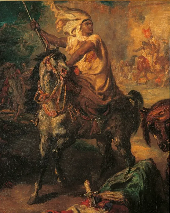 Framed Print : Rider Fight between Arab Tribe Princes, by Thodore Chassriau, 1852, 19th Century, oil on canvas, cm 91 x 118 - France, Ile de France, Paris, Muse dOrsay. Detail Framed Print : Rider Fight between Arab Tribe Princes, by Thodore Chassriau, 1852, 19th Century, oil on canvas, cm 91 x 118 - France, Ile de France, Paris, Muse dOrsay. Detail