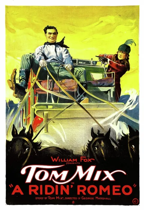 Framed Print : A RIDIN ROMEO, from left: Tom Mix, Rhea Mitchell, 1921