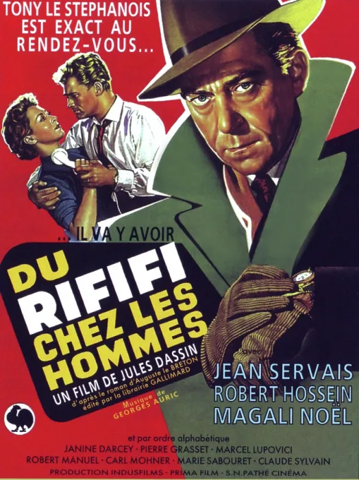 Framed Print : RIFIFI, (aka DU RIFIFI CHEZ LES HOMMES), rear right: Carl Mohner, foreground: Jean Servais on French poster art, 1955 Framed Print : RIFIFI, (aka DU RIFIFI CHEZ LES HOMMES), rear right: Carl Mohner, foreground: Jean Servais on French poster art, 1955