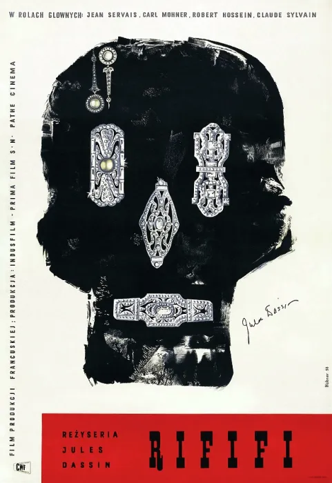 Framed Print : RIFIFI, Polish poster art, 1955