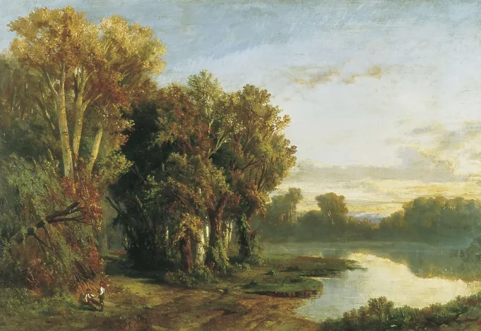 Framed Print : RIGALT, Luis (1814-1894). Landscape on the banks of a river. Romanticism. Oil on canvas. SPAIN. Barcelona. National Art Museum of Catalonia Framed Print : RIGALT, Luis (1814-1894). Landscape on the banks of a river. Romanticism. Oil on canvas. SPAIN. Barcelona. National Art Museum of Catalonia