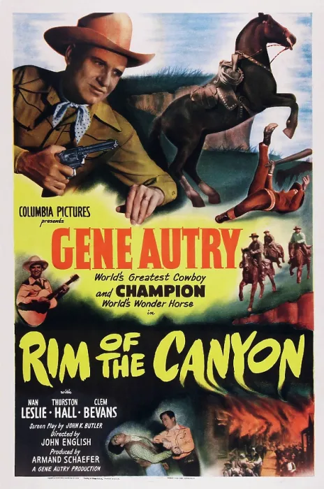 Framed Print : RIM OF THE CANYON, US poster art, Gene Autry, 1949