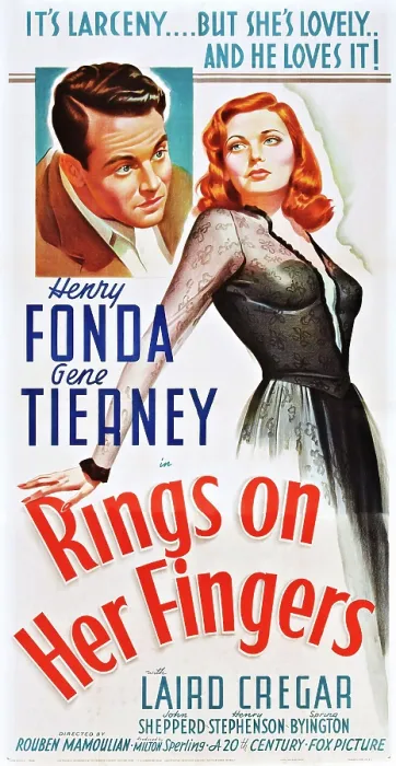Framed Print : RINGS ON HER FINGERS, US poster, Henry Fonda, Gene Tierney, 1942 Framed Print : RINGS ON HER FINGERS, US poster, Henry Fonda, Gene Tierney, 1942