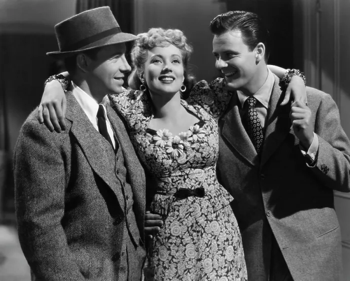 Framed Print : RINGSIDE MAISIE, from left, George Murphy, Ann Sothern, Robert Sterling, 1941
