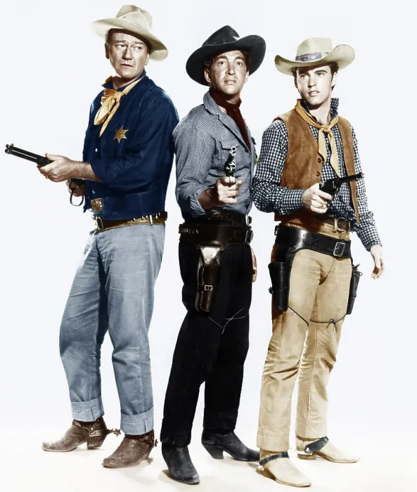 Framed Print : RIO BRAVO, from left: John Wayne, Dean Martin, Ricky Nelson, 1959 Framed Print : RIO BRAVO, from left: John Wayne, Dean Martin, Ricky Nelson, 1959