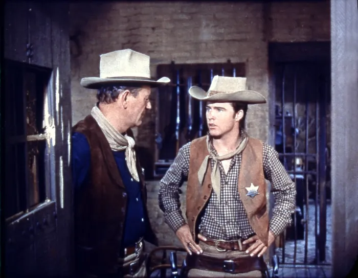 Framed Print : RIO BRAVO, from left: John Wayne, Ricky Nelson, 1959